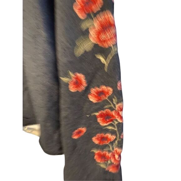 American eagle embroidered floral, bell sleeve sweater, size large - Picture 2 of 3